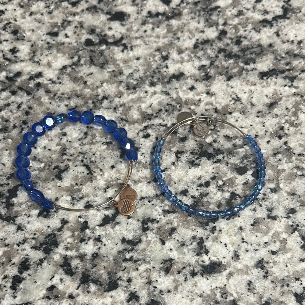 ➰ 2 Gorgeous Alex And Ani Blue Beaded Women's Bracelets Barely Worn ➰